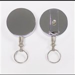 REXEL 9800602 ID RETRACTABLE KEY HOLDER METAL WITH KEYRING AND CHAIN BLACK