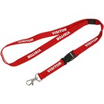 REXEL 9841003 PREPRINTED VISITOR LANYARDS RED PK5