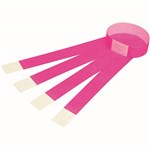 REXEL 9861109 TYVEK WRIST BANDS WITH SERIAL NUMBER FLUORO PINK PK100