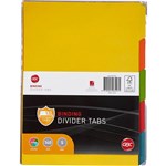 GBC TAB UNPUNCHED DIVIDERS 5TAB A4 COLOUR