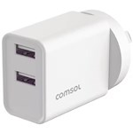 COMSOL DUAL PORT USBA WALL CHARGER 12W WHITE