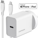 COMSOL USBC WALL CHARGER 20W  USBC TO LIGHTNING CABLE 15M WHITE