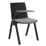 RAPIDLINE ACADEMY STACKING CHAIR WITH LIGHT GREY SEAT PAD AND TABLET ARM 610 X 530 X 800MM BLACK