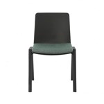 RAPIDLINE ACADEMY STACKING CHAIR WITH EMERALD GREEN SEAT PAD 530 X 530 X 800MM BLACK