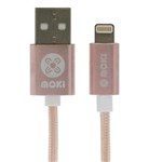 MOKI ACCMSTLCABRG LIGHTNING SYNCHARGE BRAIDED CABLE 900MM ROSE GOLD