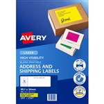 AVERY 35942 L7162FY LASER LABEL 16SHT 991X34MM FLURO YELLOW PK25SHTS