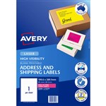 AVERY 35998 L7167FP LASER LABEL 1SHT 1996X2891MM FLURO PINK PK25SHTS