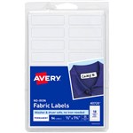 AVERY 40720 NOIRON FABRIC LABELS 18UP 45 X 13MM WHITE PACK 54