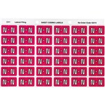 AVERY 43314 LABEL LETTER N 25X38MM MAGENTA 180PK