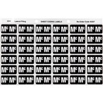 AVERY 43327 LABEL LETTER MC 25X38MM BLACK PK180