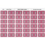 AVERY 43348 LABEL NUMBER 8 25X38MM MAUVE 180PK