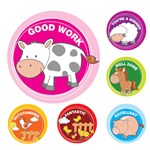 AVERY 69604 MERIT STICKERS FARM ANIMALS PK96