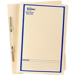 AVERY 86524 SPIRAL SPRING ACTION FILE HEAVYWEIGHT FOOLSCAP BUFF PRINTED BLUE