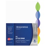 AVERY 87700 L74405 STYLE EDGE INSERTABLE DIVIDER 5TAB ASSORTED