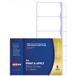 AVERY 930111 INDEXMAKER WITH EASY APPLY LABEL L74525 A4 5 TAB