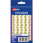 AVERY 932350 MULTI PURPOSE STICKER SMALL STAR 14MM GOLD PACK 90
