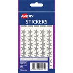 AVERY 932351 MULTI PURPOSE STICKER SMALL STAR 14MM SILVER PACK 90