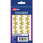 AVERY 932353 MULTI PURPOSE STICKER LARGE STAR 21MM GOLD PK36