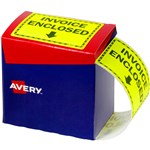 AVERY 932619 INVOICE ENCLOSED LABELS FLUORO YELLOW 75 X 996MM PACK 750