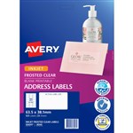 AVERY 936007 J8560 INKJET LABEL 21SHT 635X 381MM CLEAR WITH MATT FINISH PK25SHTS