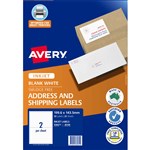 AVERY 936071 J8168 SHIPPING LABELS INKJET 2UP WHITE PACK 25