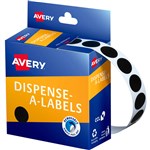 AVERY 937242 ROUND LABEL 14MM DMC14B BLACK BX1050