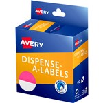 AVERY 937279 ROUND LABEL DISPENSER 24MM PINKWHITE BOX 500