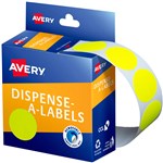 AVERY 937295 LABEL DISPENSER ROUND 24MM FLUORO YELLOW PACK 350