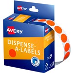 AVERY 937298 DISPENSER LABEL ROUND 14MM FLUORO RED PACK 700