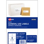 AVERY 938207 L7165GU GENERAL USE LASER INKJET COPIER LABEL 8SHT 991X677MM PK100SHT