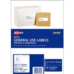 AVERY 938208 L7164 GENERAL USE LABEL LASERINKJET 12UP WHITE PACK 100