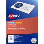 AVERY 959026 L7415 LASER BUSINESS CARD 10SHT 90X52MM 150GSM WHITE PK100SHTS