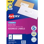 AVERY 959029 L7159 LASER LABEL 24SHT 64X338MM WHITE PK100SHTS