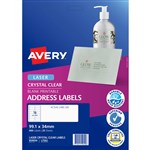 AVERY 959050 L7562 LASER LABEL 16SHT 991X34MM CRYSTAL CLEAR PK25SHTS