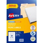 AVERY 959058 L717025 LASER FILE SPINE LABEL 24SHT 134X11MM WHITE PK25SHTS