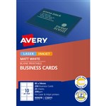 AVERY 959078 C32011 QUICK AND CLEAN BUSINESS CARDS LASER AND INKJET 10SHT 85X54MM 200GSM WHITE PK25SHTS