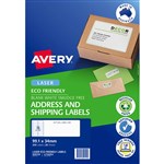 AVERY 959119 L7652EV ECO FRIENDLY LABELS LASER 16UP WHITE PACK 20