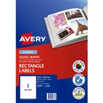 AVERY 959767 L7767 COLOUR LASER GLOSSY LABEL 1SHT 1996X2891MM WHITE PK25SHTS