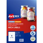 AVERY 980003 L7118 LABEL PRINT TO THE EDGE ARCHED 9SHT 572 X 77MM WHITE TEXTURED PK10SHTS