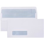 CUMBERLAND ENVELOPE 605214 DLX 120X235MM WALLET WINDOWFACE SECRETIVE SELF SEAL WHITE BX500