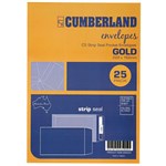 CUMBERLAND ENVELOPE 906323 C5 229X162MM POCKET PEEL N SEAL GOLD PK25