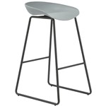 RAPIDLINE ARIES BARSTOOL BLACK POWDERCOATED FRAME WITH POLYPROPYLENE SHELL SEAT GREY