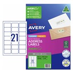 AVERY 952000 L716020 LASER LABEL 21SHT 635X381MM WHITE PK20SHTS