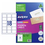 AVERY 952001 L716120 LASER LABEL 18SHT 635X466MM WHITE PK20SHTS