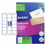 AVERY 959002 L7161 LASER LABEL 18SHT 635X466MM WHITE PK100SHTS