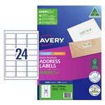 AVERY 959029 L7159 LASER LABEL 24SHT 64X338MM WHITE PK100SHTS
