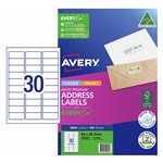 AVERY 959062 L7158 LASER LABEL 30SHT 64X267MM WHITE PK100SHTS