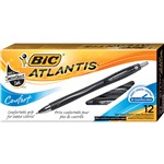 BIC ATLANTIS COMFORT RETRACTABLE BALLPOINT PEN BLACK BOX 12