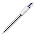 BIC 919380 4 COLOUR SHINE RETRACTABLE PEN SILVER MEDIUM