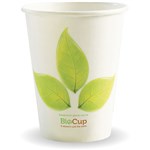 BIOPAK BIOCUP BC12 SINGLE WALL CUP 12OZ WHITE LEAF DESIGN PACK 50